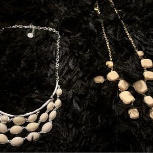 Liz Claiborne Gold and Cream Necklace Set